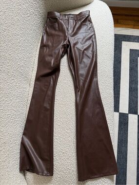 Veronica Beard Brown Faux Leather Jeans